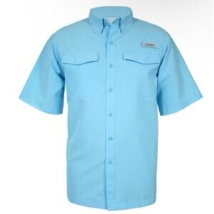 Habit Men's Shoal Isle Short Sleeve Fishing Shirt Sail Blue Sz Large